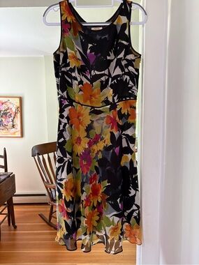 Vintage Talbots silk fit flare dress. Size 12.